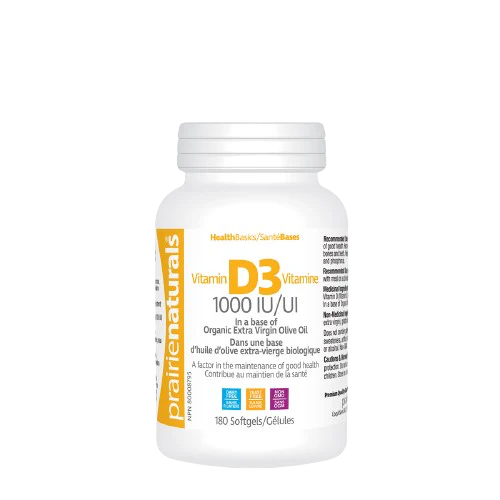 Prairie Naturals D3 1000 IU 180 Capsules